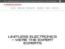 Tablet Screenshot of limitlesselectronics.com